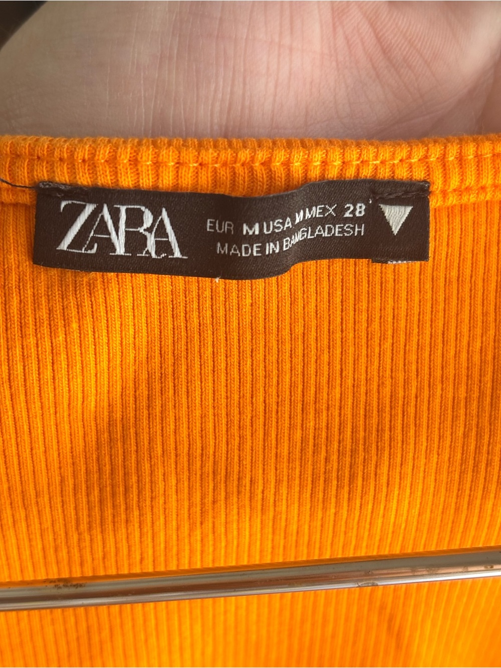 Zara Bright Orange Ruffle-Shoulder Drawstring Crop Top - Picture 3 of 3